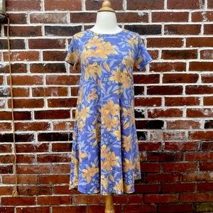 4for $20 LuLaRoe XXS blue and gold floral dress